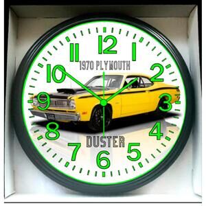 1970 Plymouth Duster Glow In The Dark Wall Clock New!